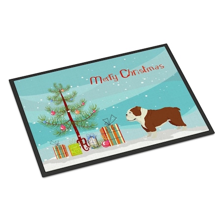 Carolines Treasures 18 x 27 in. English Bulldog Christmas Tree Indoor or Outdoor Mat CK3536MAT